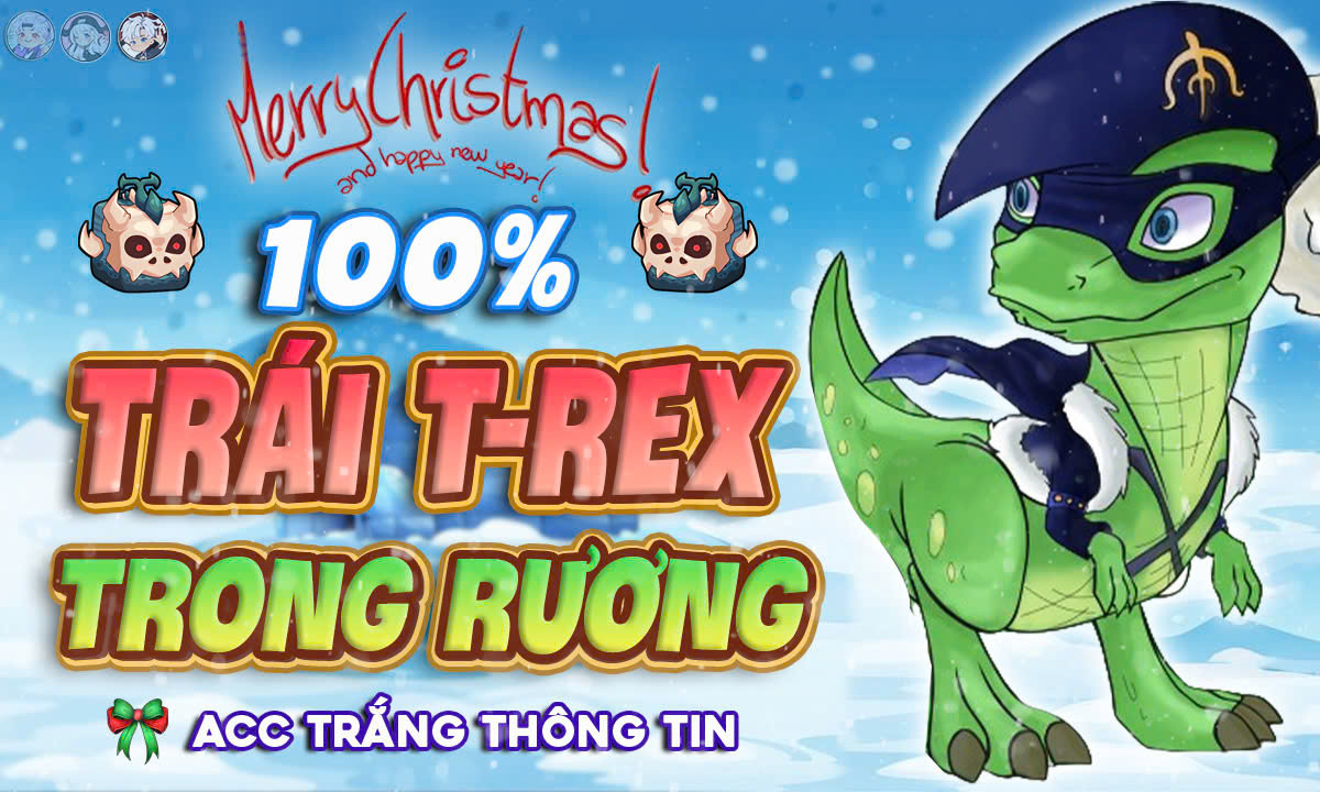 Chi tiết tài khoản Acc 100% Có Trái T-rex Rương (Lv Max Random God Cdk) mã số 23122