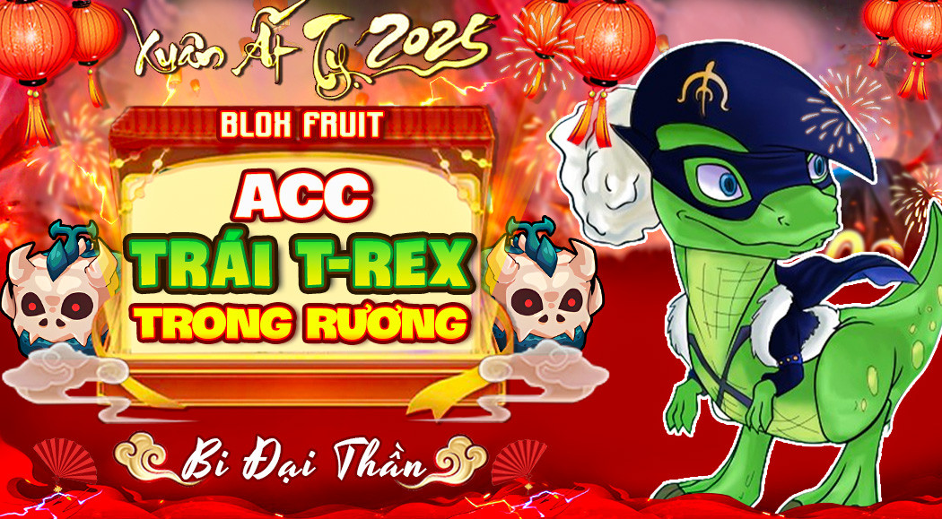 Chi tiết tài khoản Acc 100% Có Trái T-rex Rương (Lv Max Random God Cdk) mã số 23122